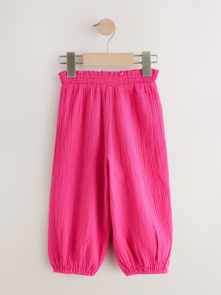 Bright Pink Pull On Trousers (3mths-7yrs)
