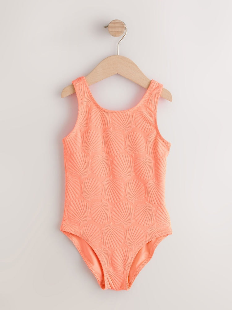 Orange Shell Crinkle Swimsuit (3-16yrs)
