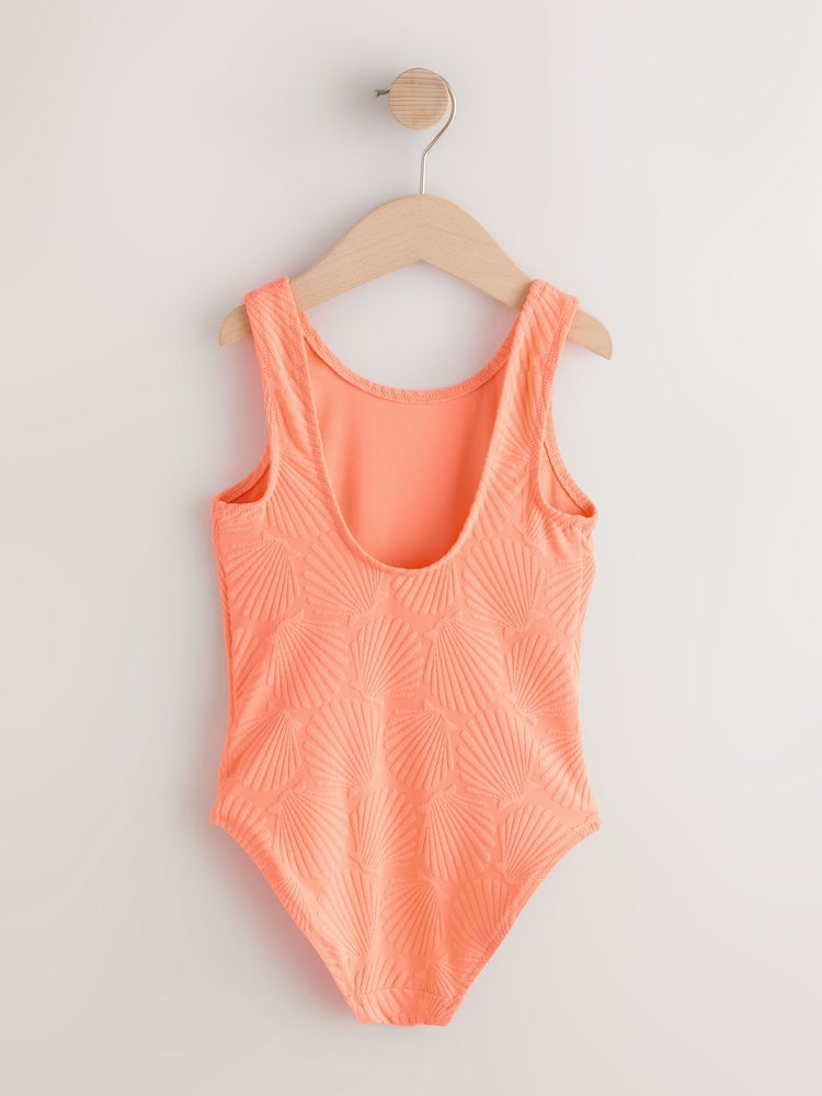 Orange Shell Crinkle Swimsuit (3-16yrs)