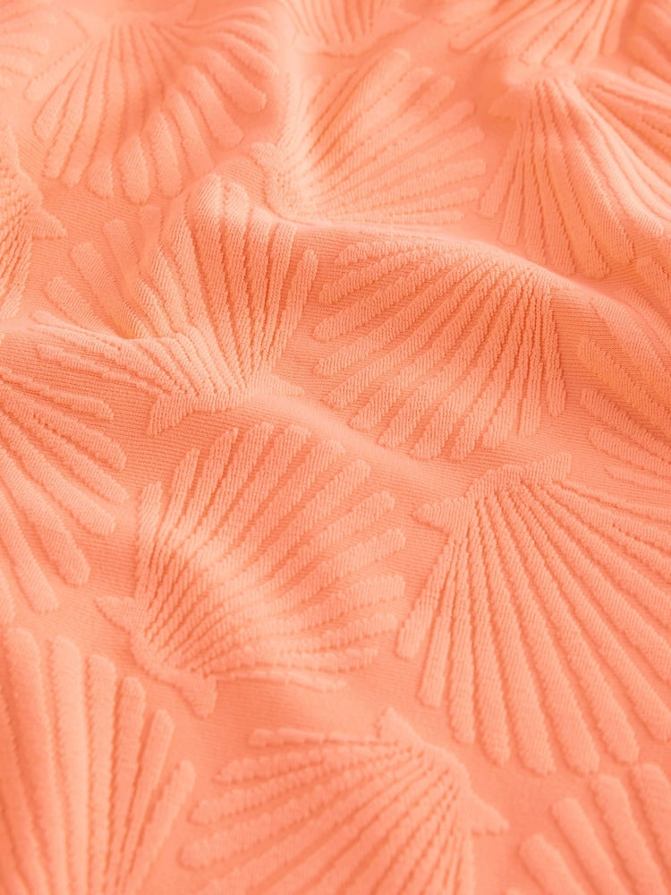 Orange Shell Crinkle Swimsuit (3-16yrs)