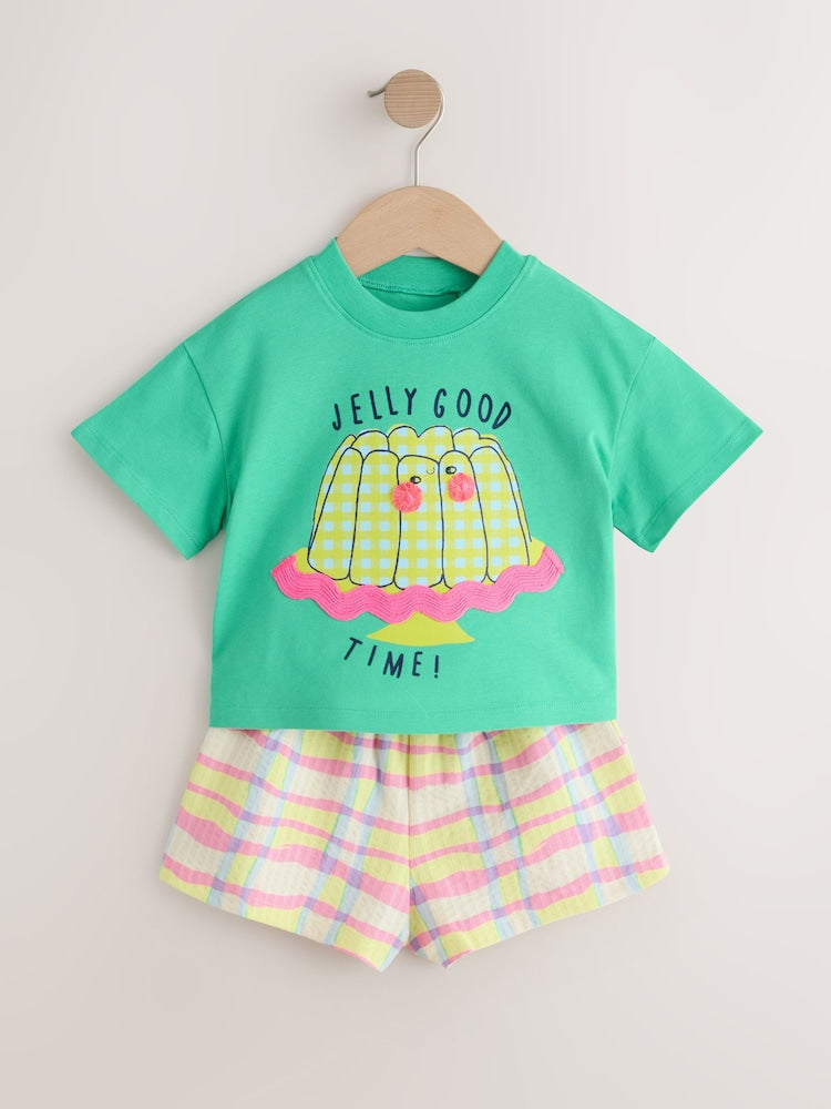 Green/Pink Top & Shorts Set 2 Pack (3mths-7yrs)
