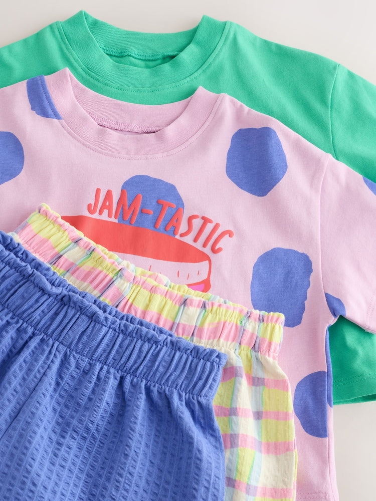 Green/Pink Top & Shorts Set 2 Pack (3mths-7yrs)