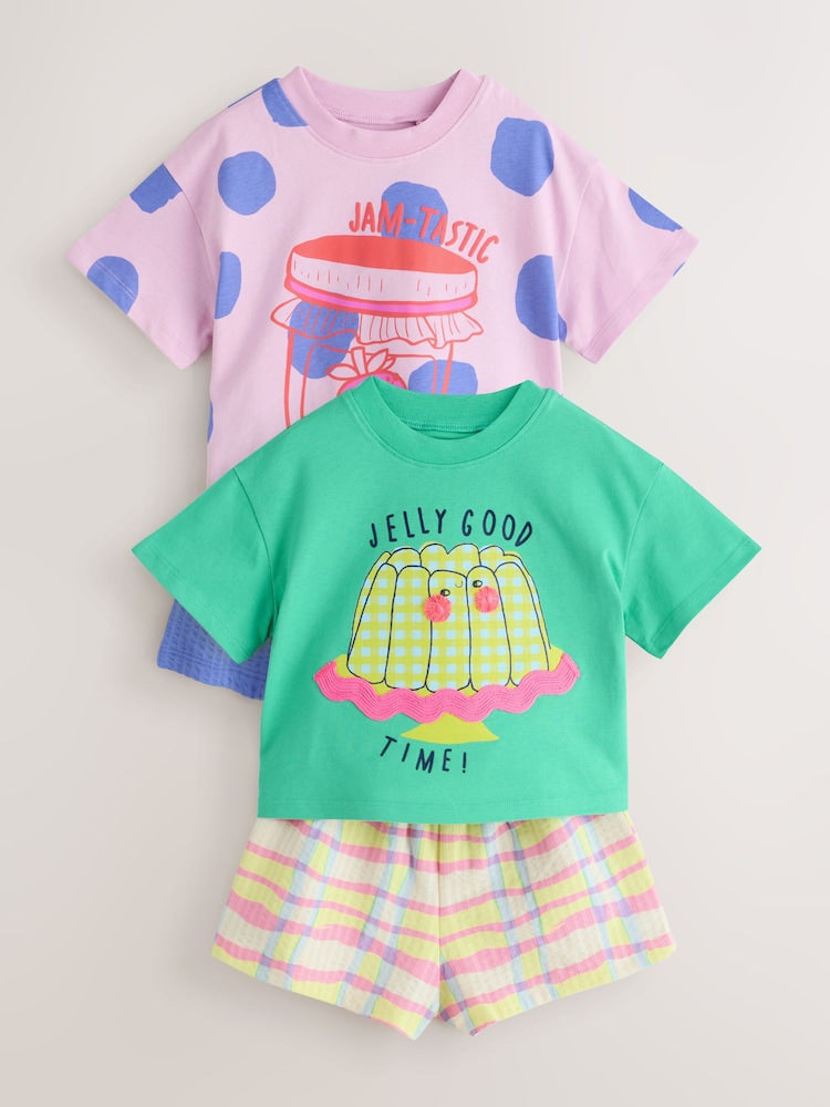 Green/Pink Top & Shorts Set 2 Pack (3mths-7yrs)