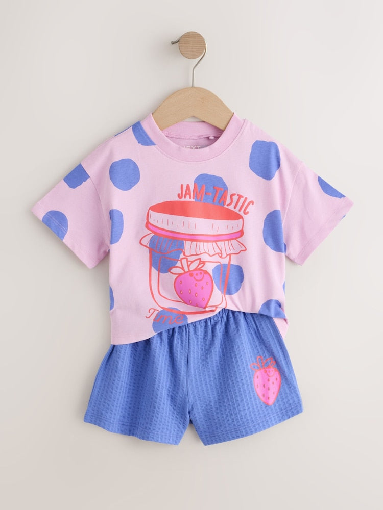 Green/Pink Top & Shorts Set 2 Pack (3mths-7yrs)