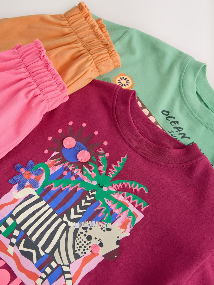 Purple/Orange Top & Shorts Set 2 Pack (3mths-7yrs)