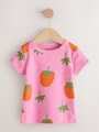 Bright Fruit Ribbed Short Sleeve Tops 5 Pack (3mths-7yrs) - Size 3-6 Months (62-68cm)