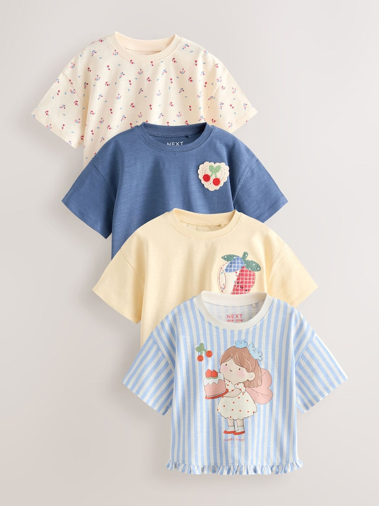 Patchwork Strawberry T-Shirts 4 Pack (3mths-7yrs)