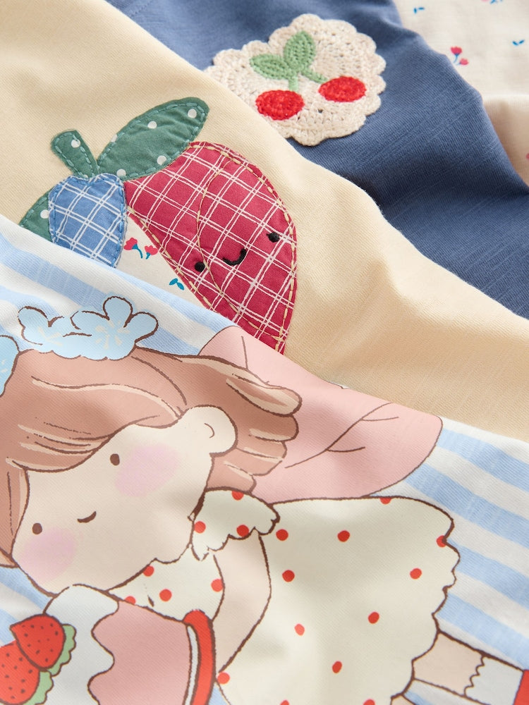 Patchwork Strawberry T-Shirts 4 Pack (3mths-7yrs)