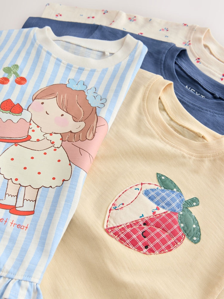 Patchwork Strawberry T-Shirts 4 Pack (3mths-7yrs)