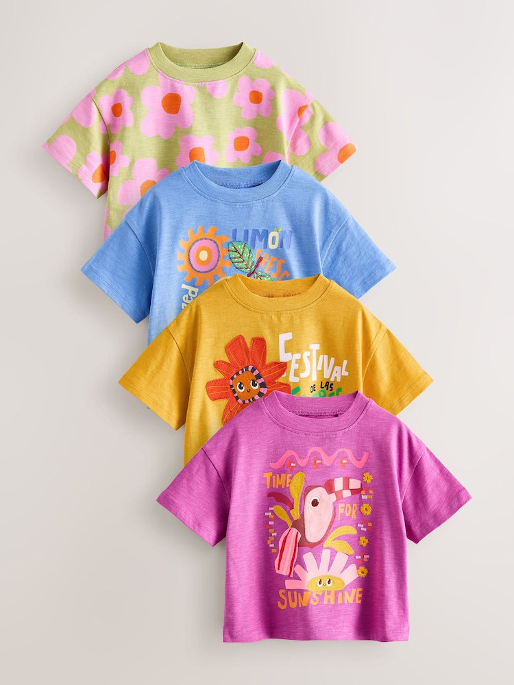 Orange/Purple T-Shirts 4 Pack (3mths-7yrs)