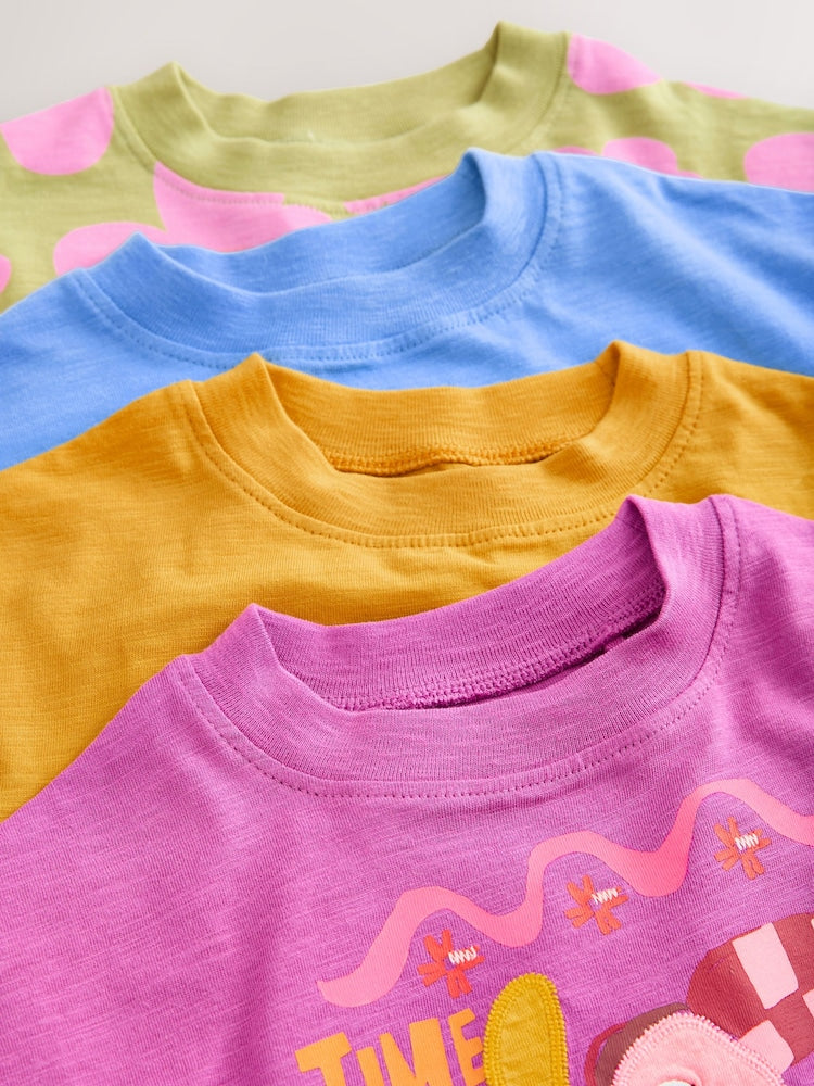 Orange/Purple T-Shirts 4 Pack (3mths-7yrs)