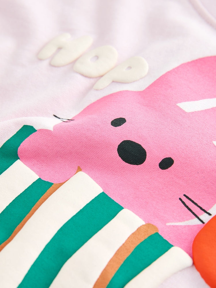 Pink Bunny Short Sleeve T-Shirt (3mths-7yrs)