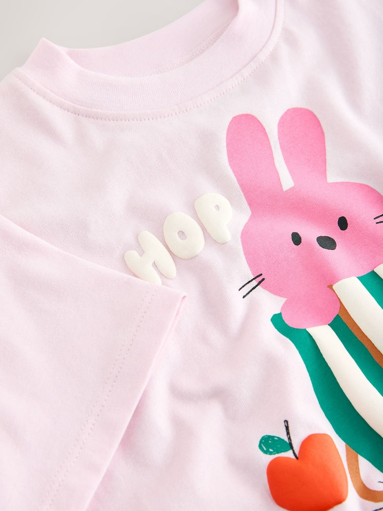 Pink Bunny Short Sleeve T-Shirt (3mths-7yrs)