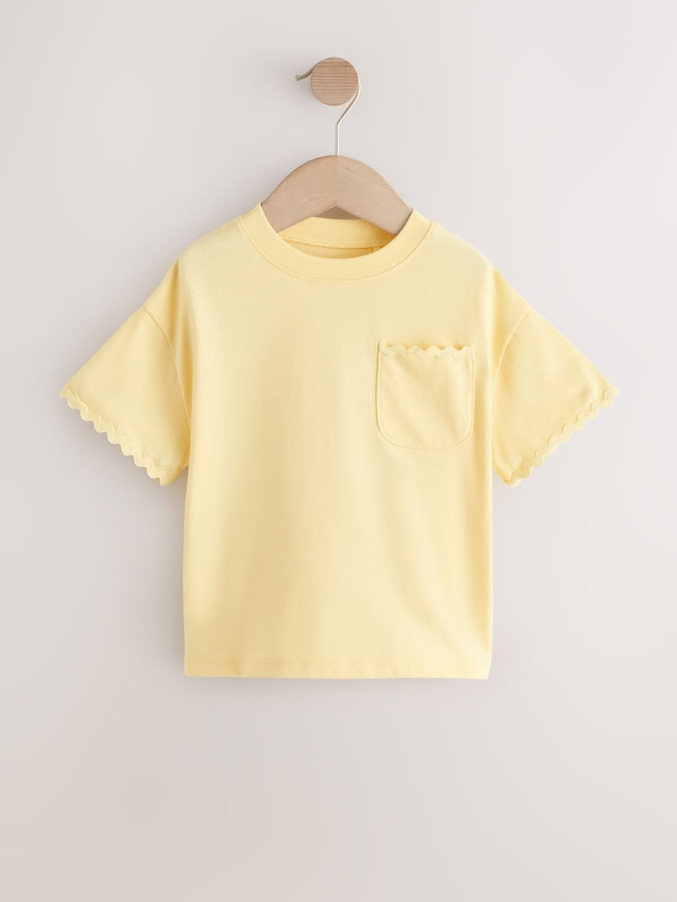 Yellow Short Sleeve Ric Rac Trim T-Shirt (3mths-7yrs)