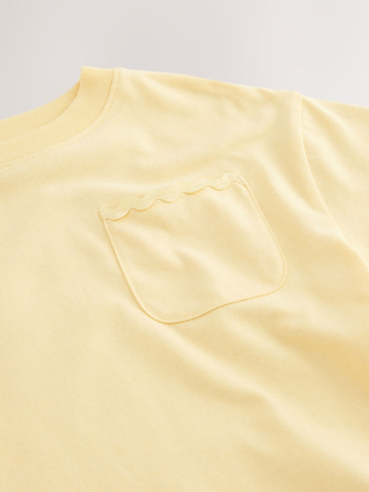 Yellow Short Sleeve Ric Rac Trim T-Shirt (3mths-7yrs)