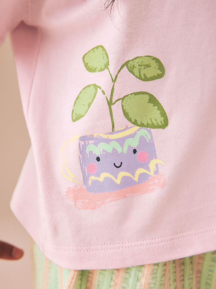 Pink Plants Character Top & Joggers Set (3mths-7yrs)