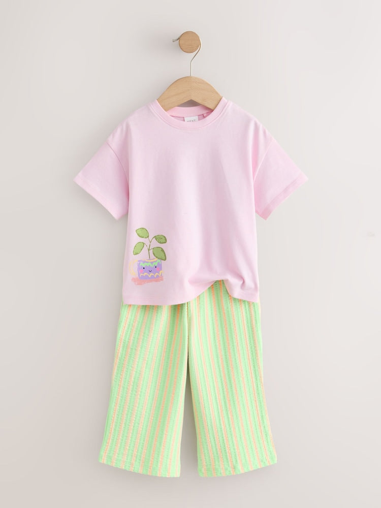 Pink Plants Character Top & Joggers Set (3mths-7yrs)