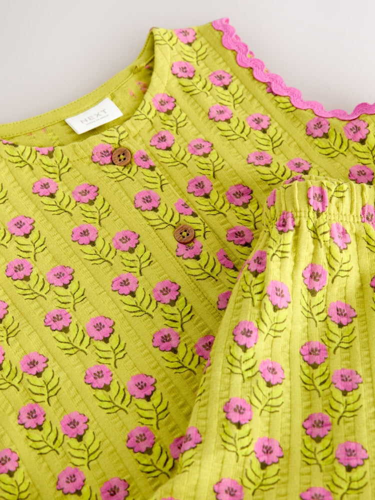 Green/Pink Flower Peplum Vest and Shorts Set (3mths-7yrs)