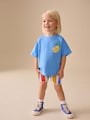 Blue Short Sleeve T-Shirt and Cycle Shorts Set (3mths-7yrs) - Size 3-6 Months (62-68cm)
