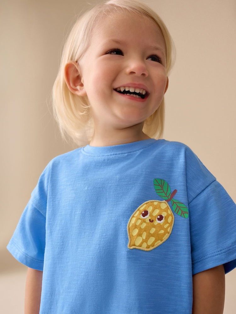 Blue Short Sleeve T-Shirt and Cycle Shorts Set (3mths-7yrs)