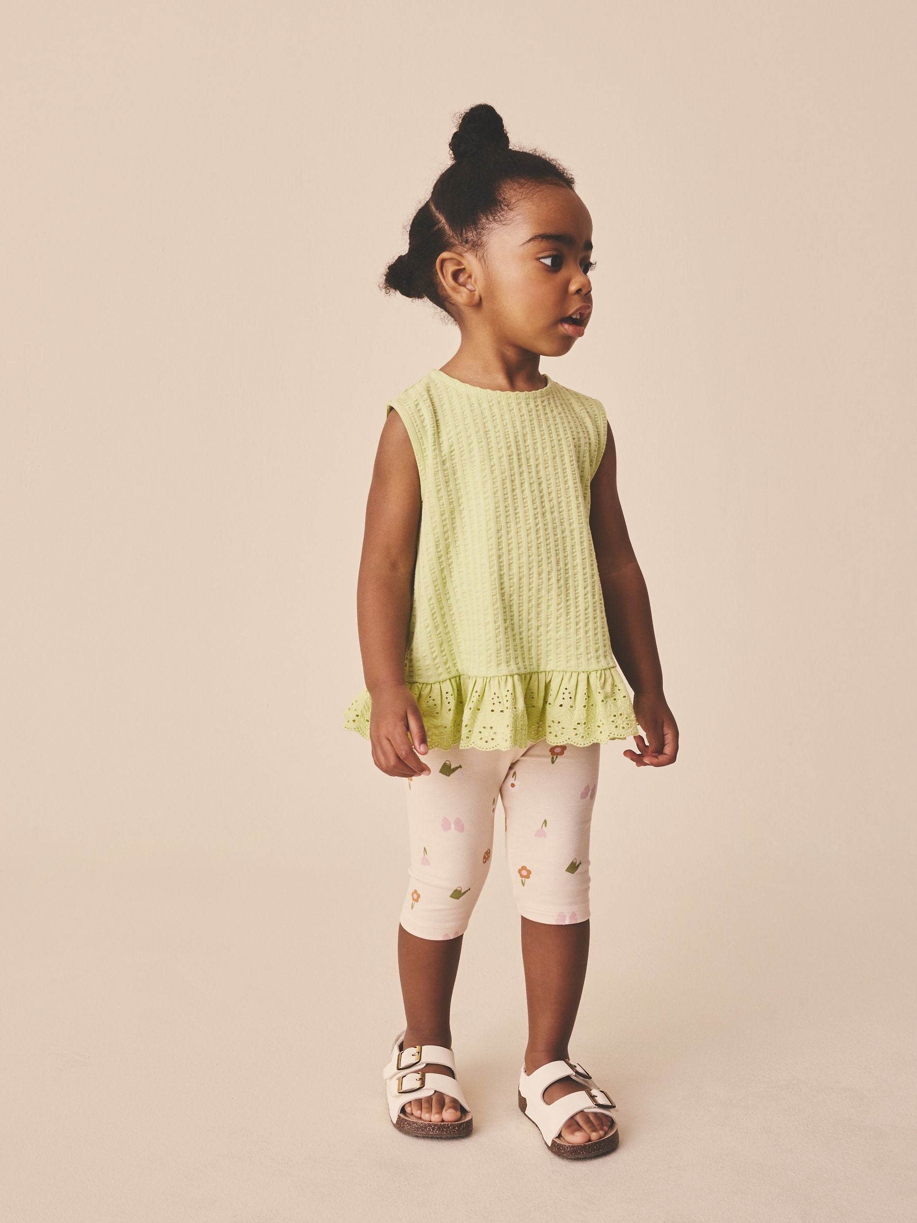 Pale Pink Butterfly Crop Leggings (3mths-7yrs) - Size 3-6 Months (62-68cm)