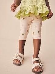 Pale Pink Butterfly Crop Leggings (3mths-7yrs) - Size 3-6 Months (62-68cm)