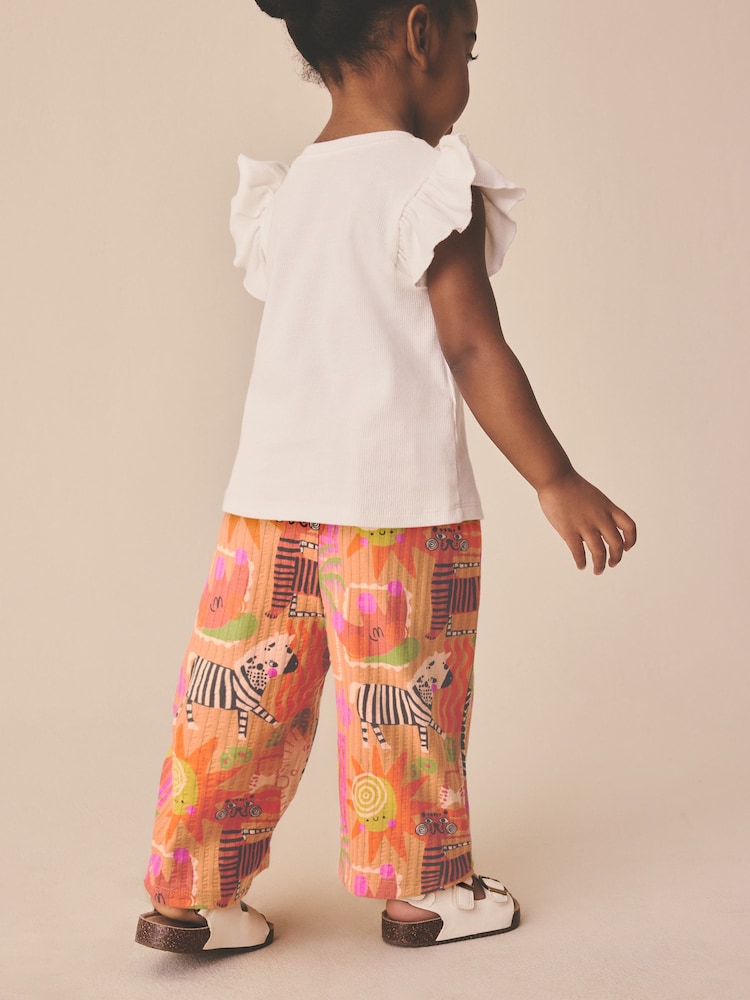 Orange Safari Wide Leg Trousers (3mths-7yrs)