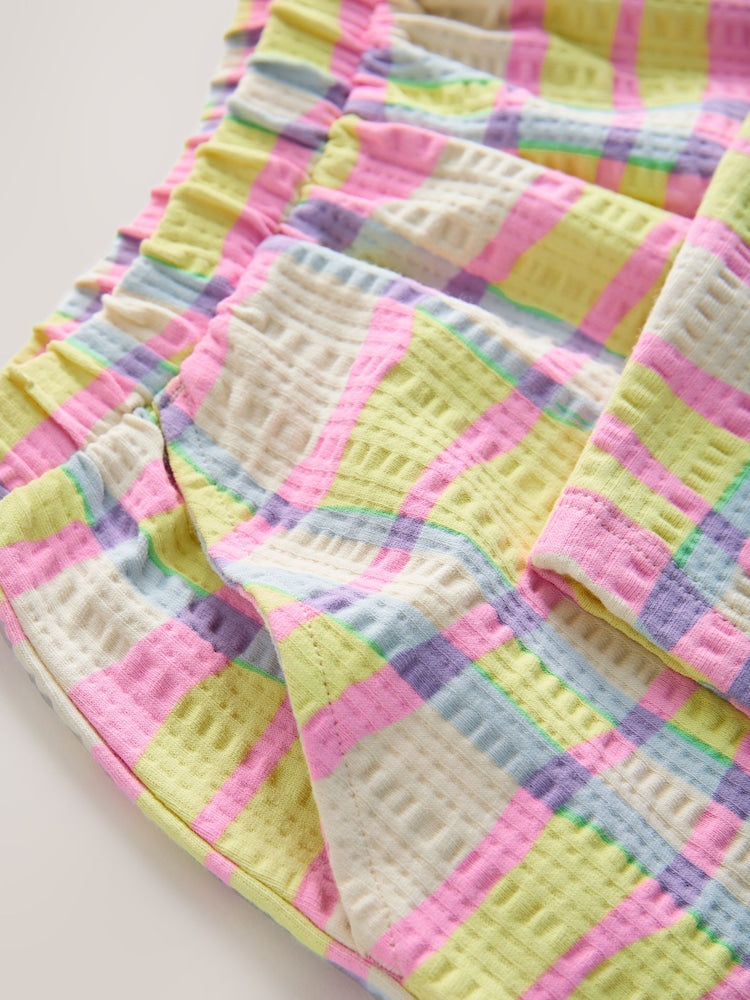 Pink/Yellow Check Barrel Leg Trousers (3mths-7yrs)