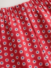 Red Flower Wide Leg Frill Trousers (3mths-7yrs) - Size 3-6 Months (62-68cm)