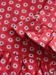 Red Flower Wide Leg Frill Trousers (3mths-7yrs) - Size 3-6 Months (62-68cm)