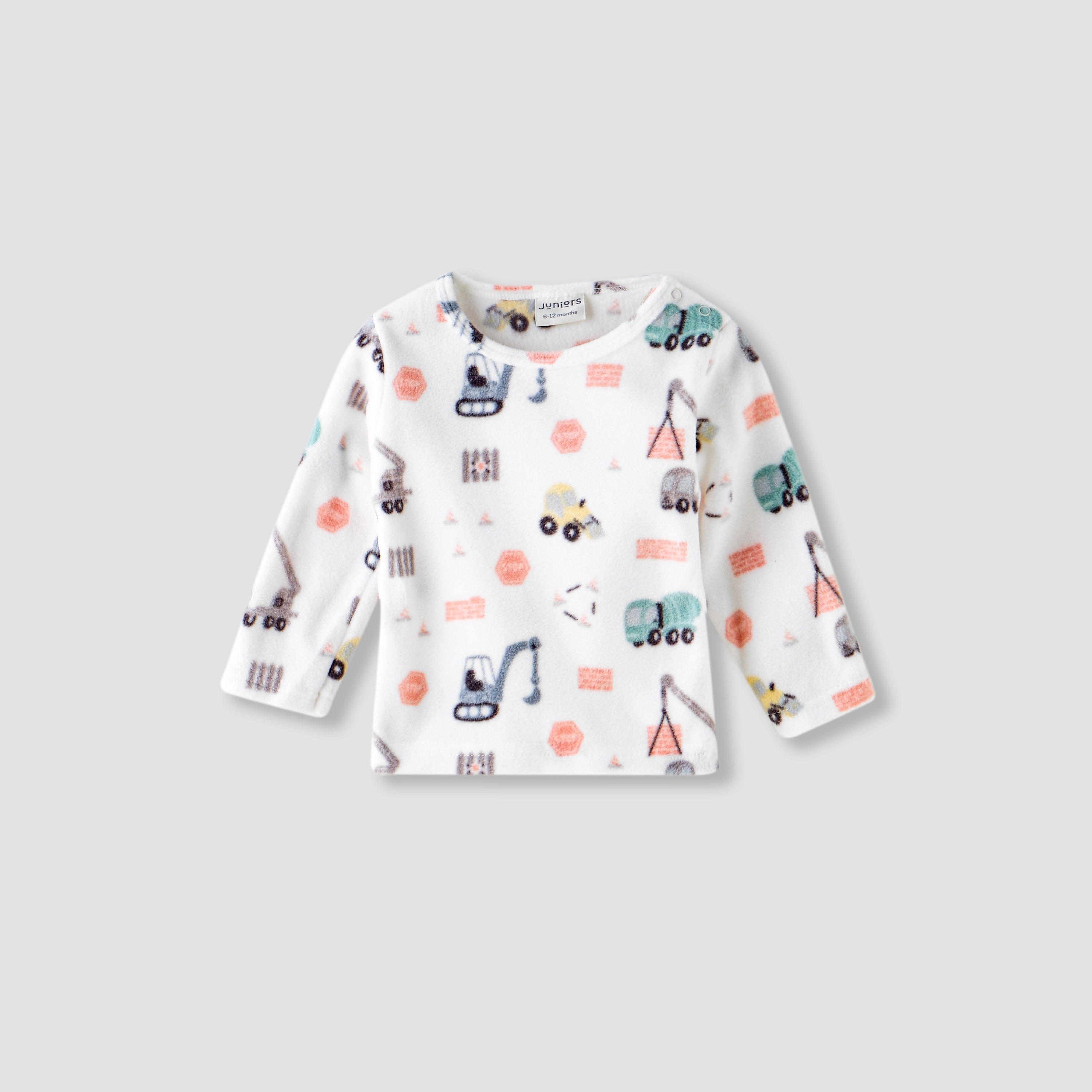 Juniors Pyjama Set with Construction Print - Long Sleeves - Round Neck