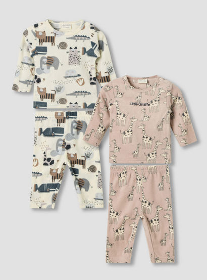 Juniors Pyjama Set with Animal Print - Polyester - Long Sleeves - Crew Neck - Set of 2-baby-boys-clothing-nightwear-pyjamasets-image-1