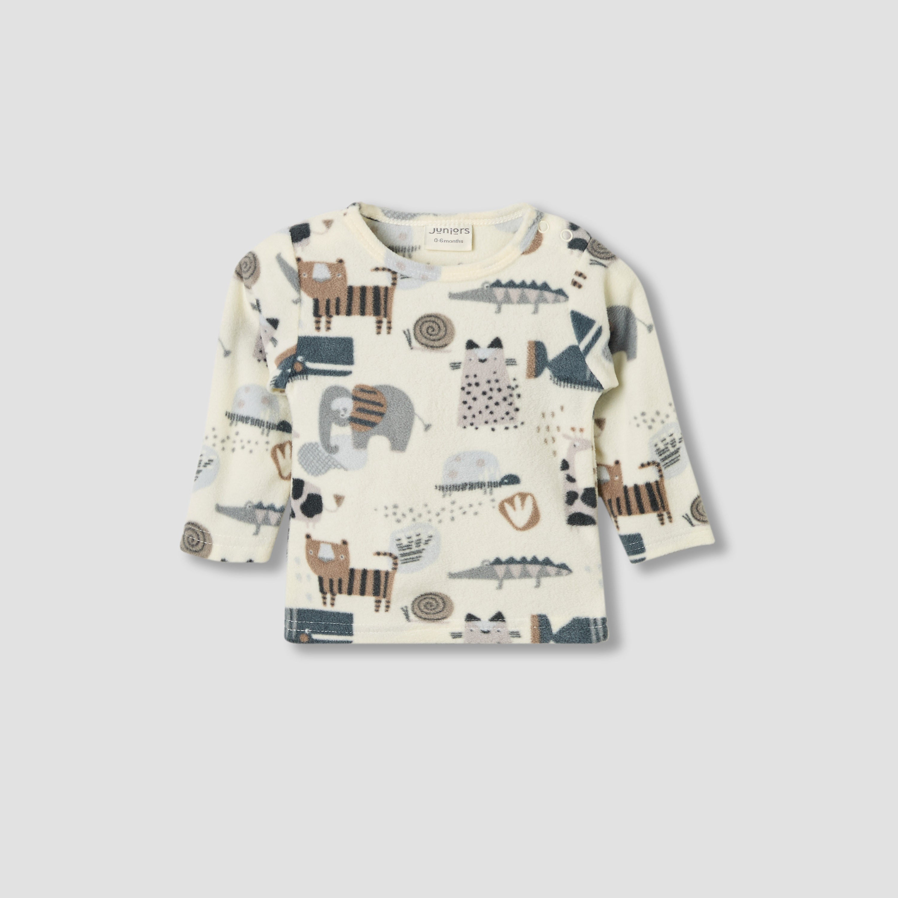 Juniors Pyjama Set with Animal Print - Polyester - Long Sleeves - Crew Neck - Set of 2