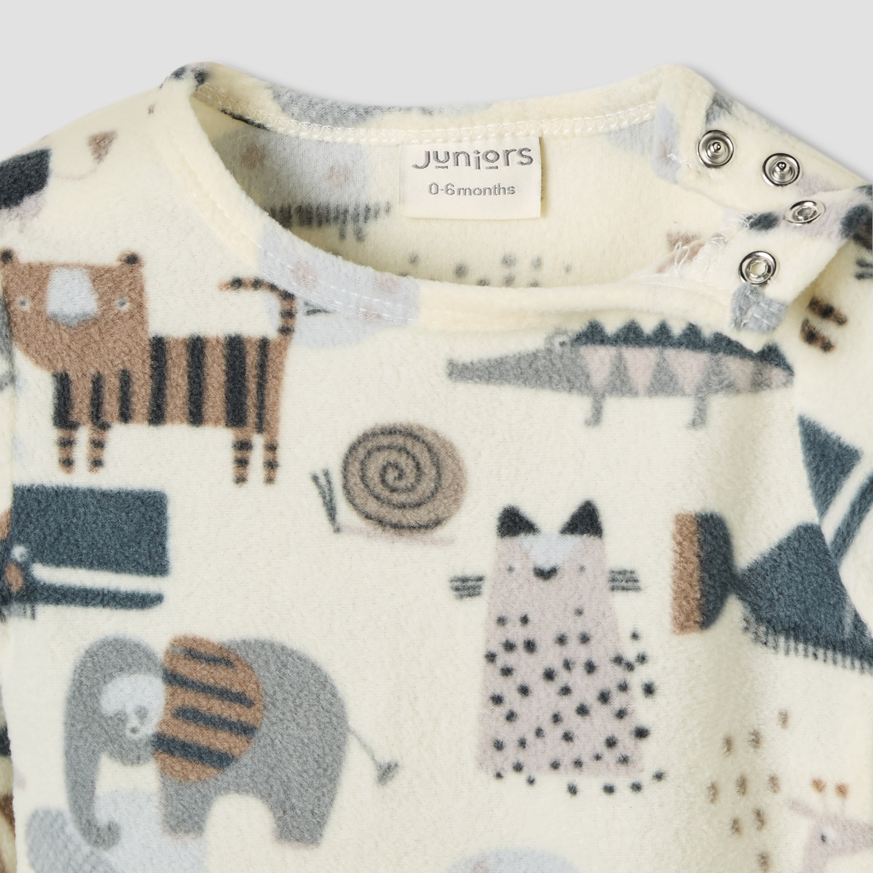 Juniors Pyjama Set with Animal Print - Polyester - Long Sleeves - Crew Neck - Set of 2
