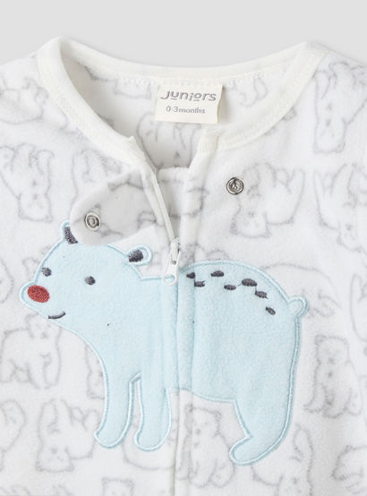 Juniors Round Neck Sleepsuit with Polar Bear Print - Polyester - Long Sleeves - Set of 2-baby-boys-clothing-nightwear-sleepsuits-image-4