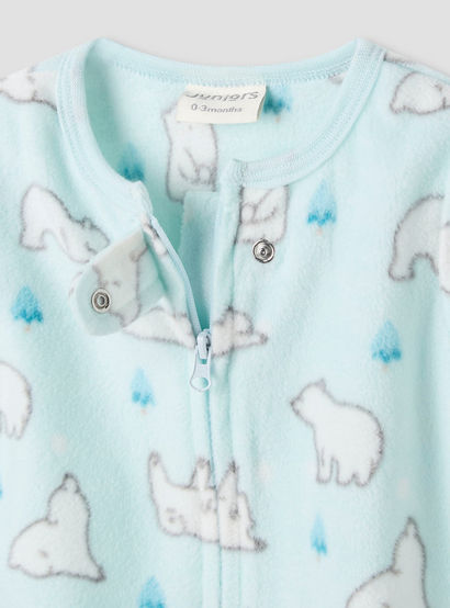 Juniors Round Neck Sleepsuit with Polar Bear Print - Polyester - Long Sleeves - Set of 2-baby-boys-clothing-nightwear-sleepsuits-image-6