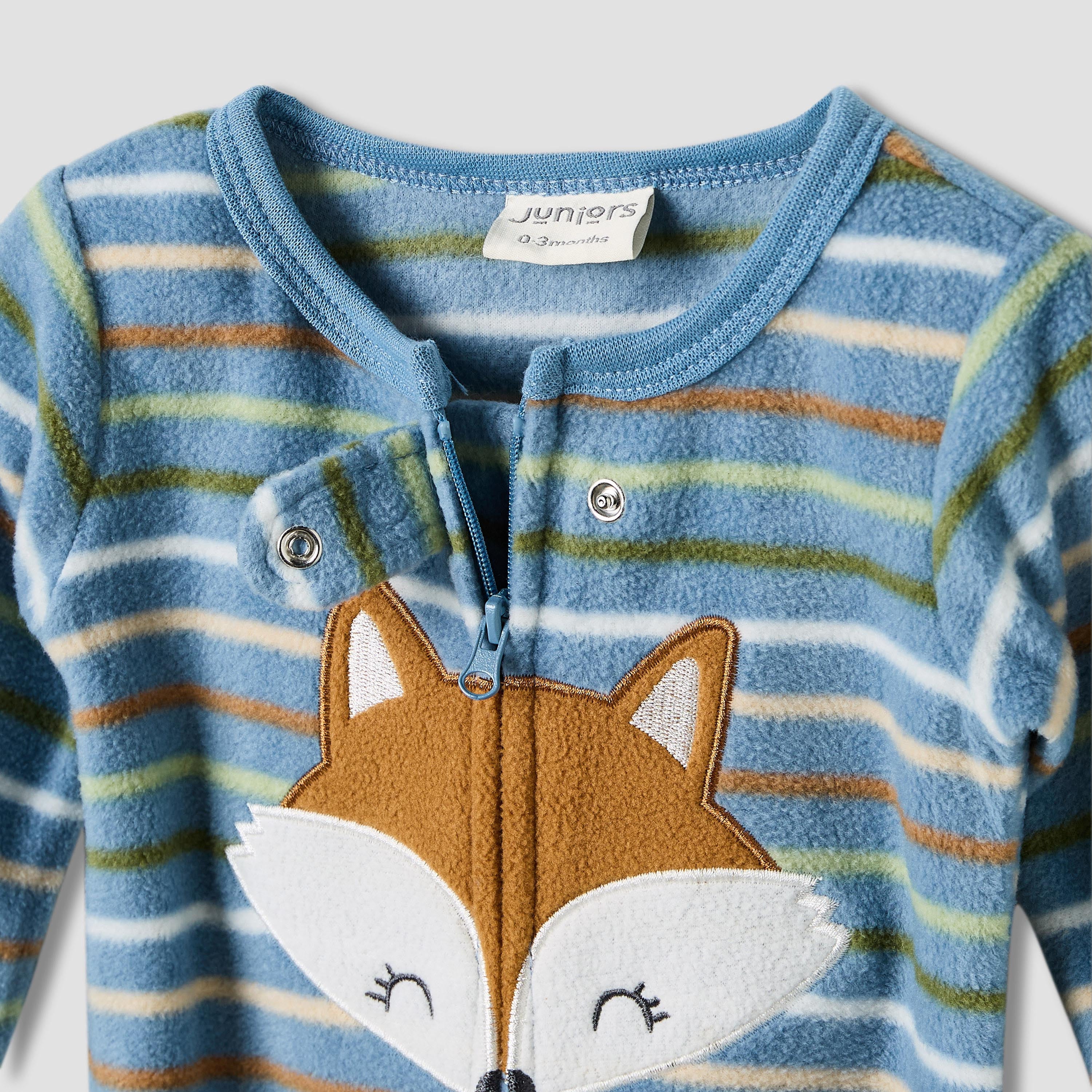 Juniors Round Neck Sleepsuit with Closed Feet - Polyester - Long Sleeves - Set of 2