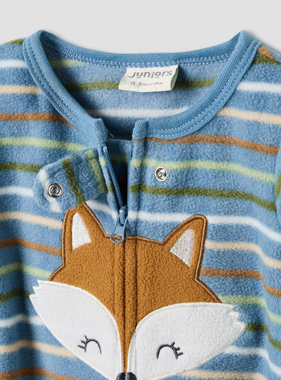 Juniors Round Neck Sleepsuit with Closed Feet - Polyester - Long Sleeves - Set of 2-baby-boys-clothing-nightwear-sleepsuits-image-4