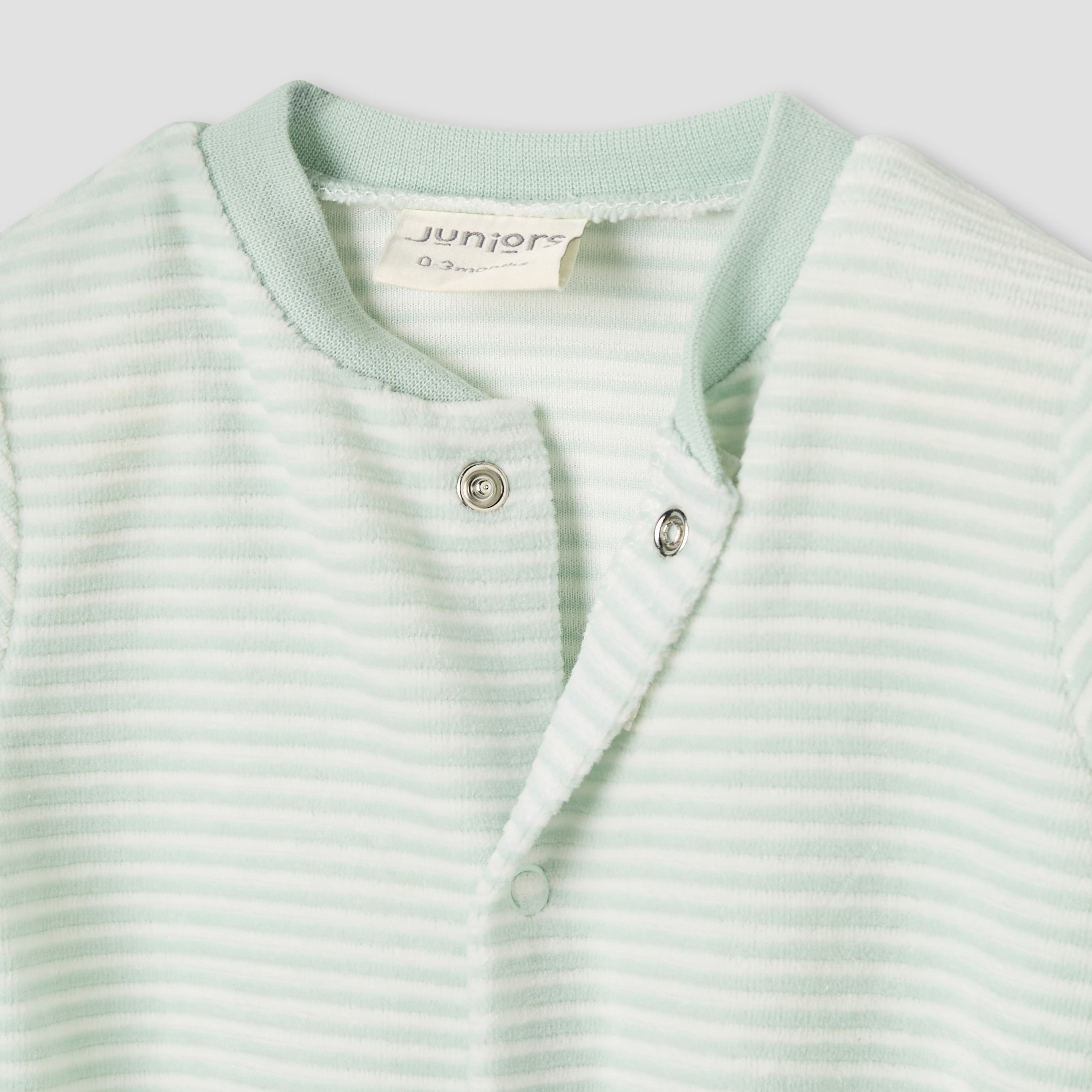 Juniors Crew Neck Sleepsuit with Stripes - Cotton Blend - Long Sleeves