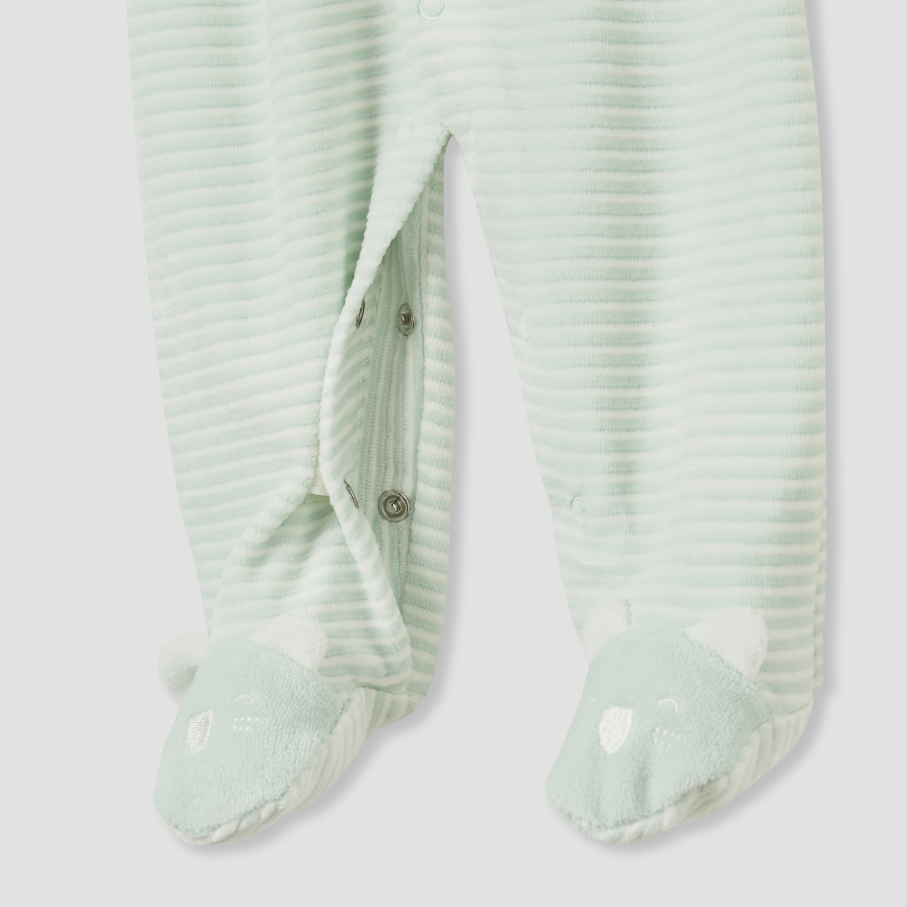 Juniors Crew Neck Sleepsuit with Stripes - Cotton Blend - Long Sleeves