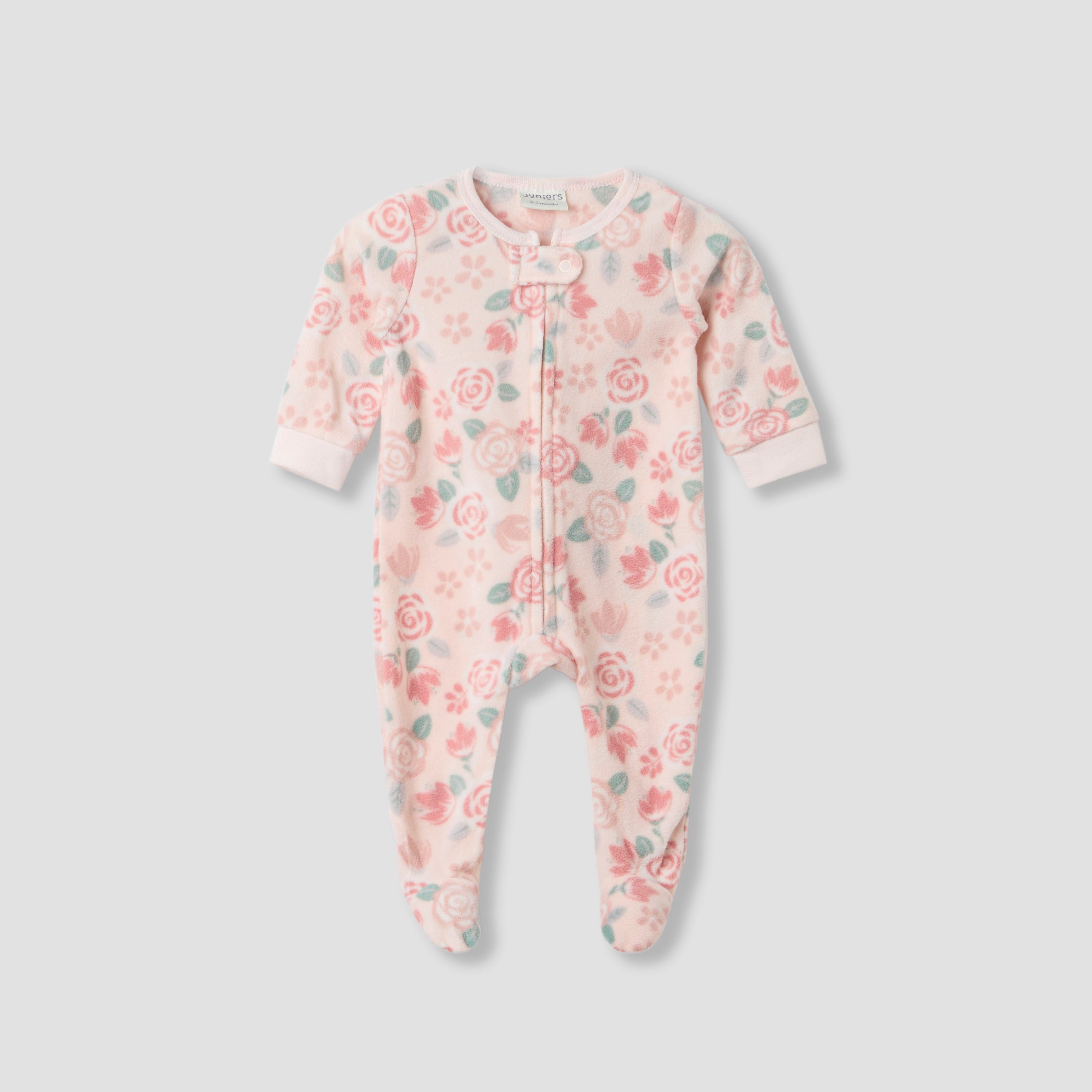Juniors Round Neck Sleepsuit with Print - Polyester - Long Sleeves - Set of 2