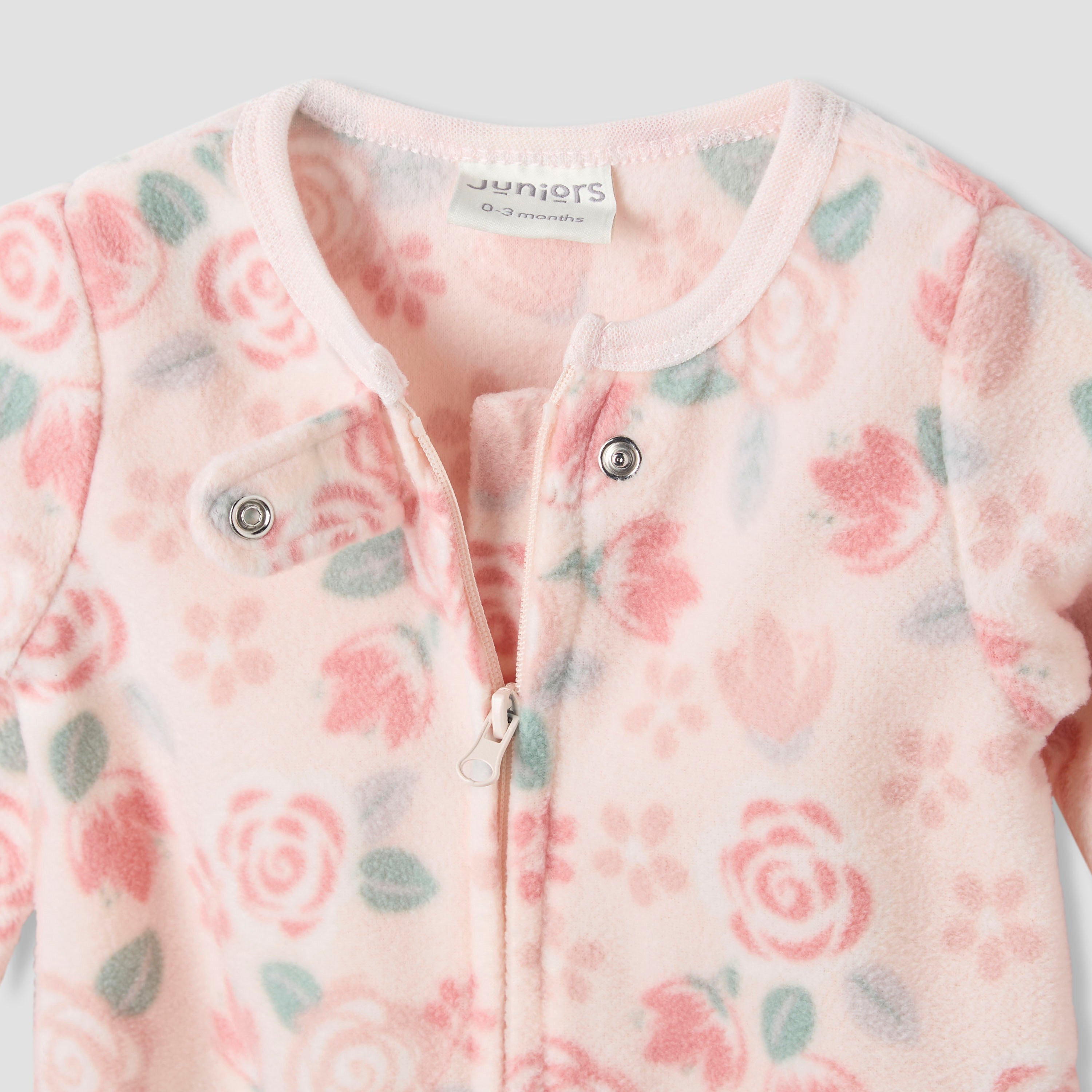 Juniors Round Neck Sleepsuit with Print - Polyester - Long Sleeves - Set of 2