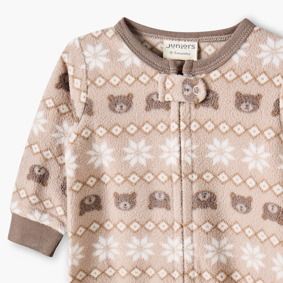 Pack of 2 Juniors Crew Neck Long Sleeves Sleepsuit with Teddy Bear Print