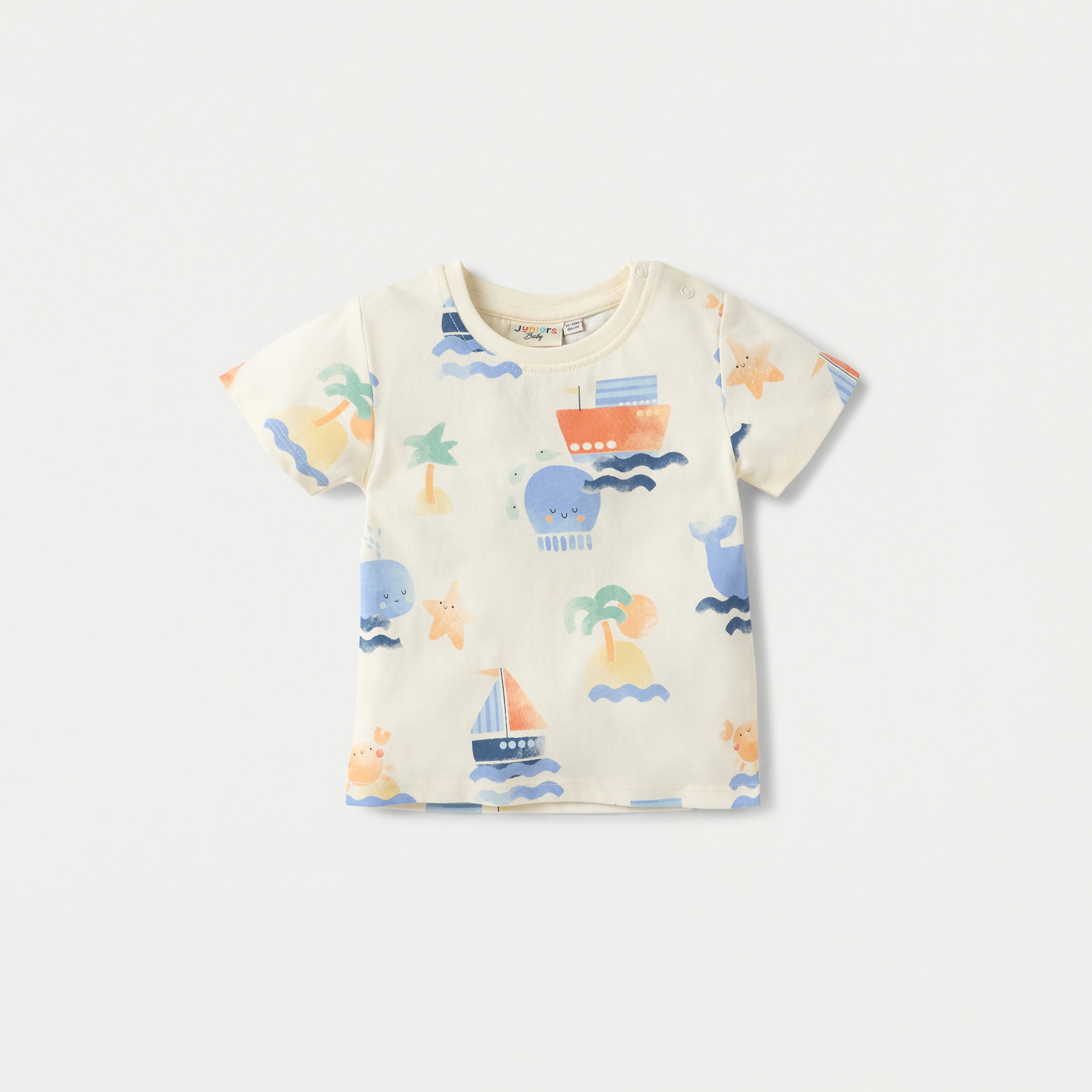 Juniors Printed Crew Neck T-shirt with Short Sleeves - Set of 3