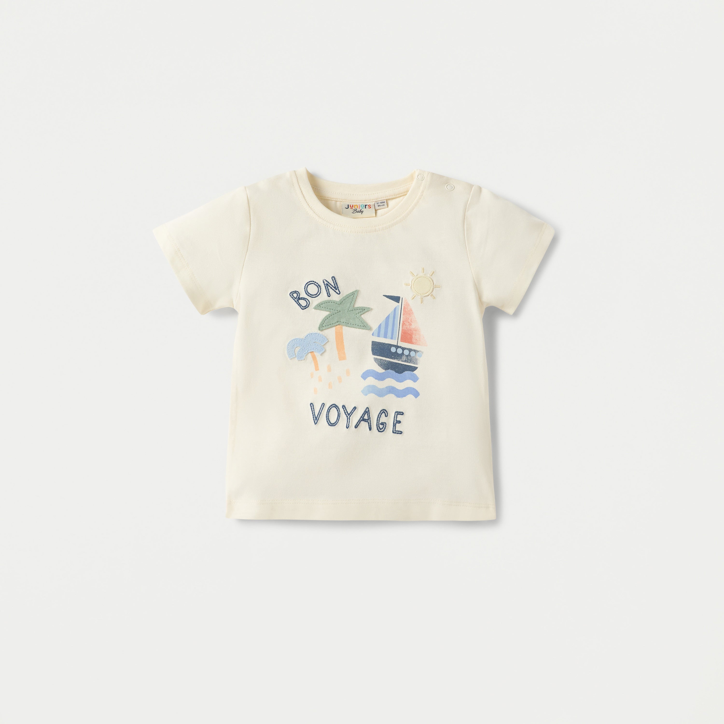 Juniors Printed Crew Neck T-shirt with Short Sleeves - Set of 3