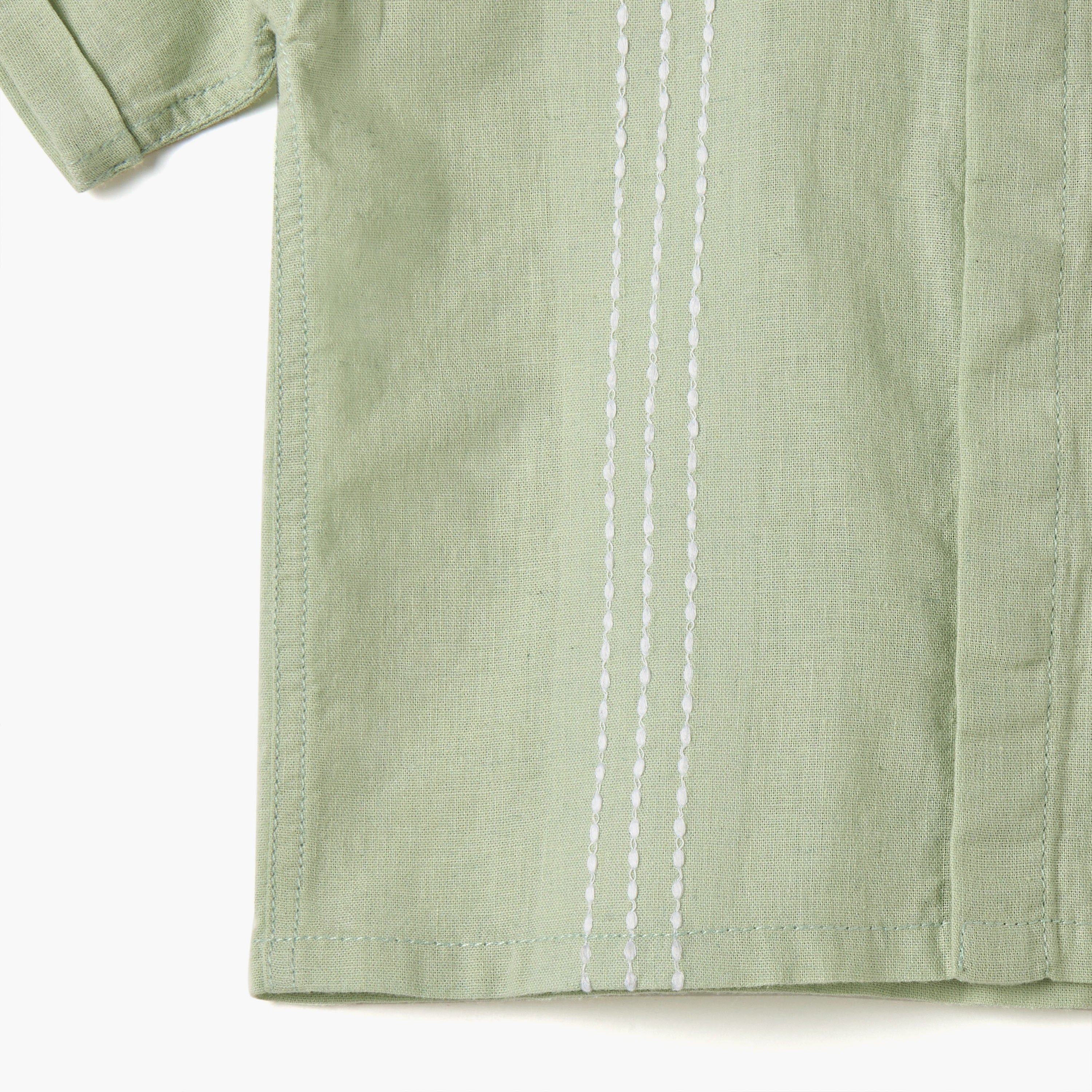 Juniors Stripe Detail Shirt with Short Sleeves