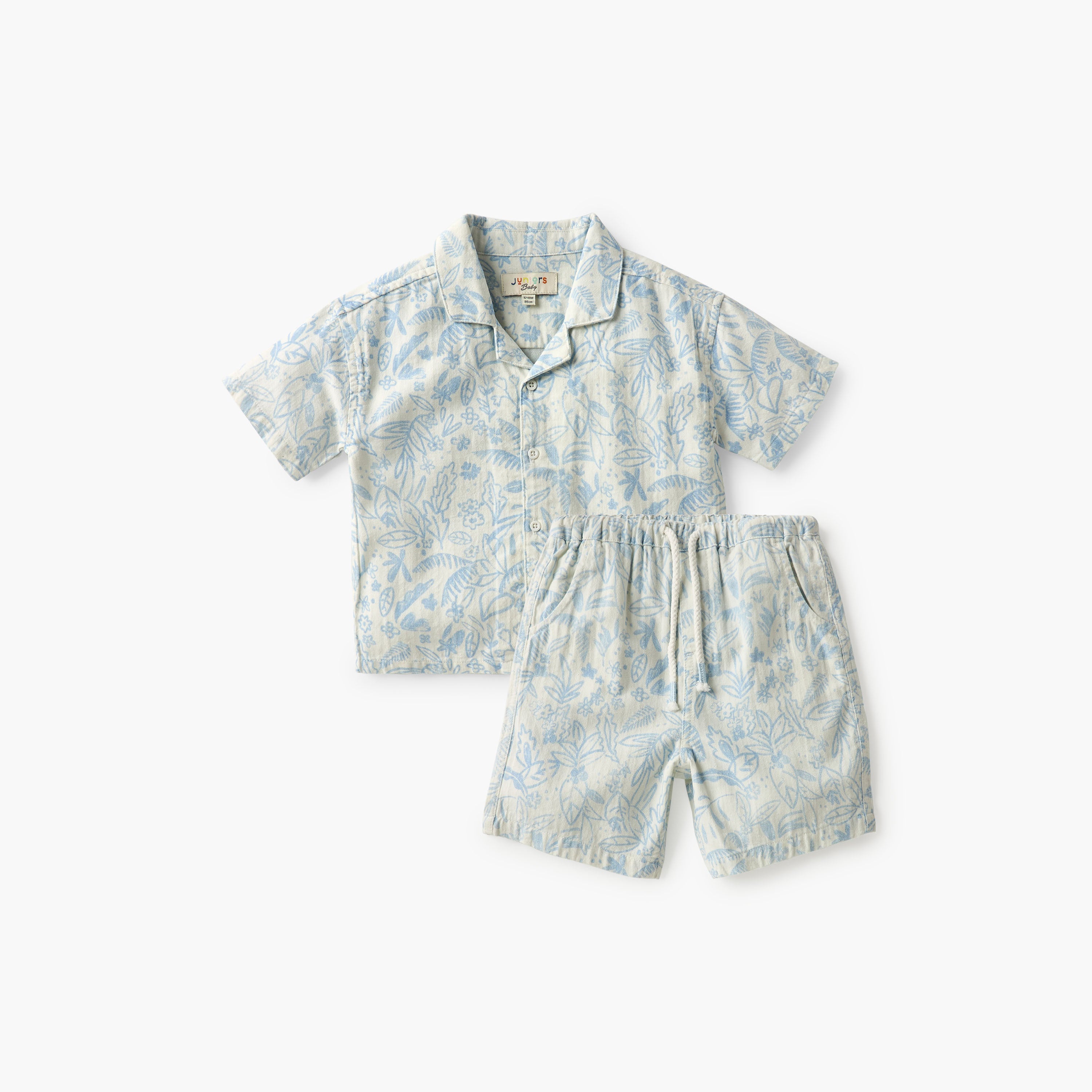 Juniors Printed Shirt and Shorts Set - Blue / 24-36 mths