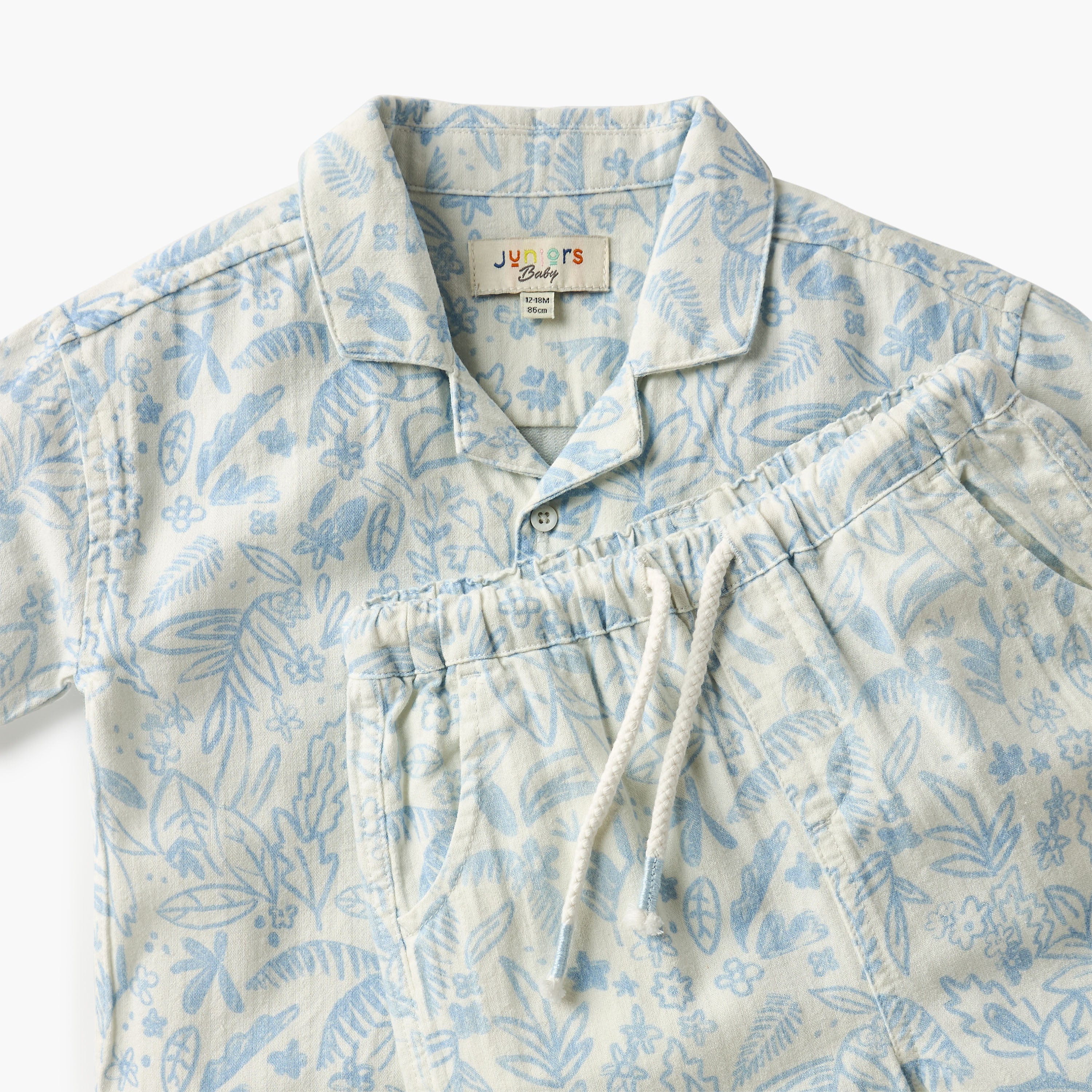Juniors Printed Shirt and Shorts Set