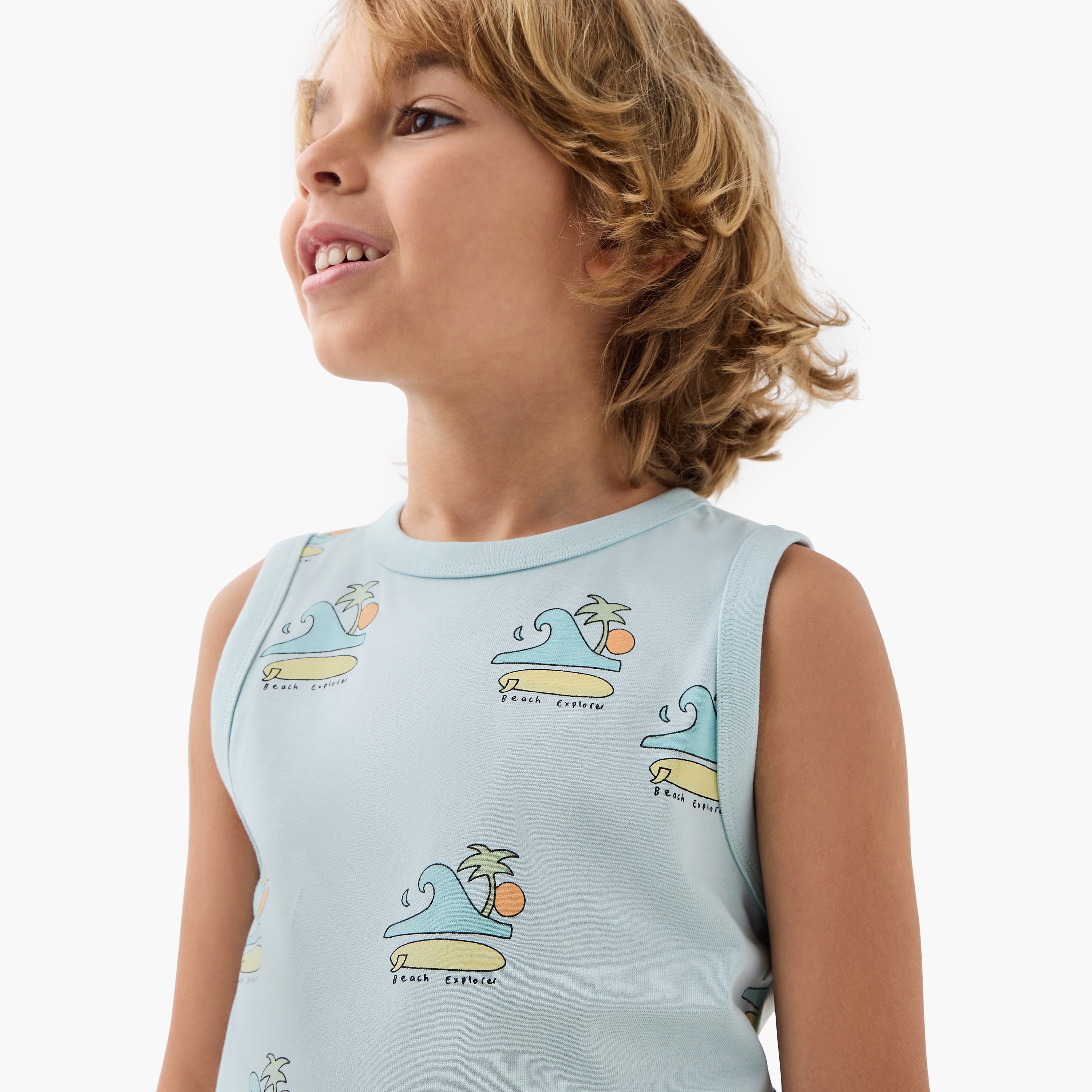 Juniors Printed Sleeveless T-shirt - Set of 2