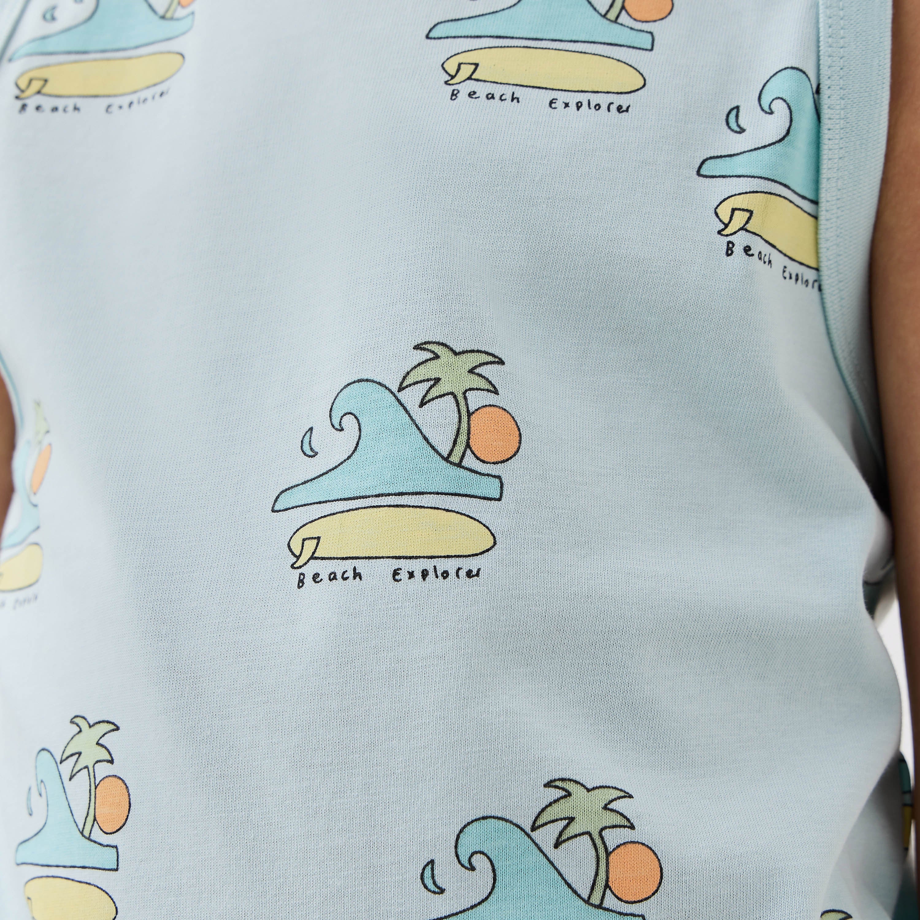 Juniors Printed Sleeveless T-shirt - Set of 2